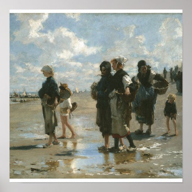 Oyster Gatherers at Cancale, John Singer Sargent Poster (Vorne)
