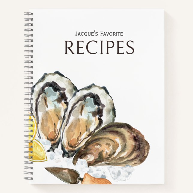 Oyster Liebe Rezept Journal Notizbuch (Vorderseite)