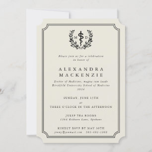 Oyster MD Asclepius + Laurel Wreath Abschluss Einladung