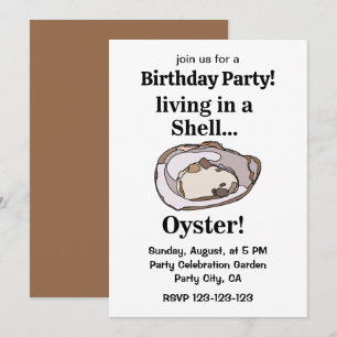 Oyster Muschel Funny Summer Birthday Party Einladung