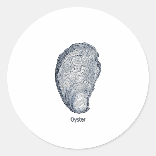 Oyster-Muschel-Logo Runder Aufkleber (Vorderseite)