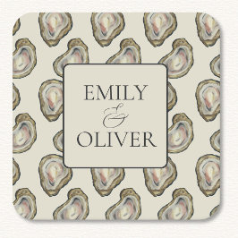 Oyster-Muscheln Hochzeit Rechteckiger Pappuntersetzer