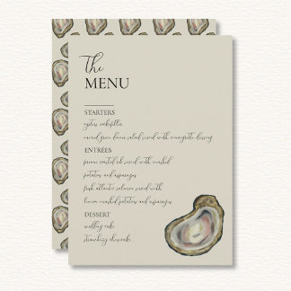 Oyster-Muscheln Hochzeiten Tischmenükarten Flachme Menükarte