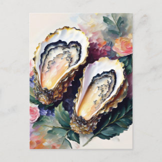 Oyster Oil Painting Botanical Art Postkarte