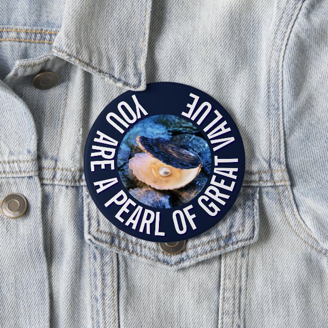 OYSTER Pearl of Great Value Custom Christlich Button (Beispiel)