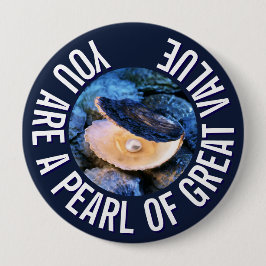OYSTER Pearl of Great Value Custom Christlich Button