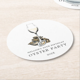 Oyster Pearl Party Runder Pappuntersetzer