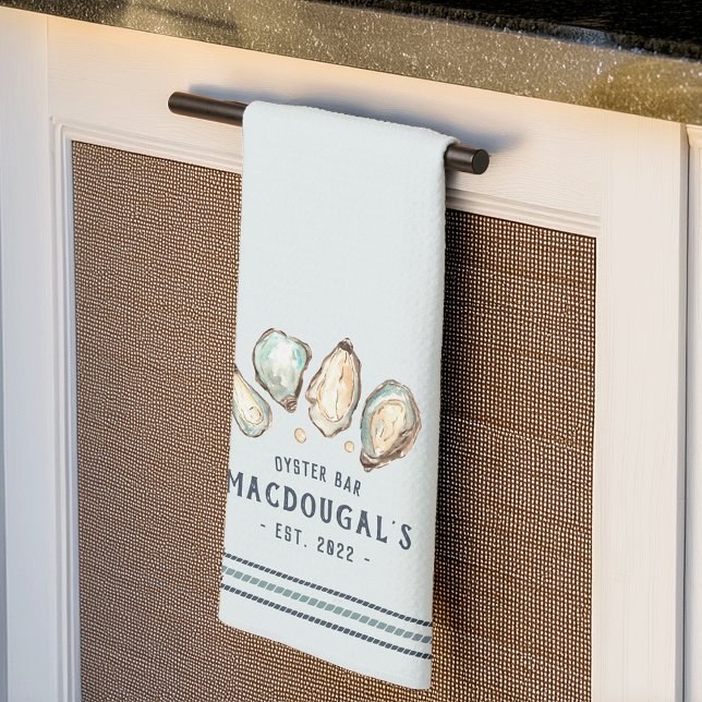 Oyster & Pearl Personalisiert Familienname Oyster  Geschirrtuch (Von Creator hochgeladen)