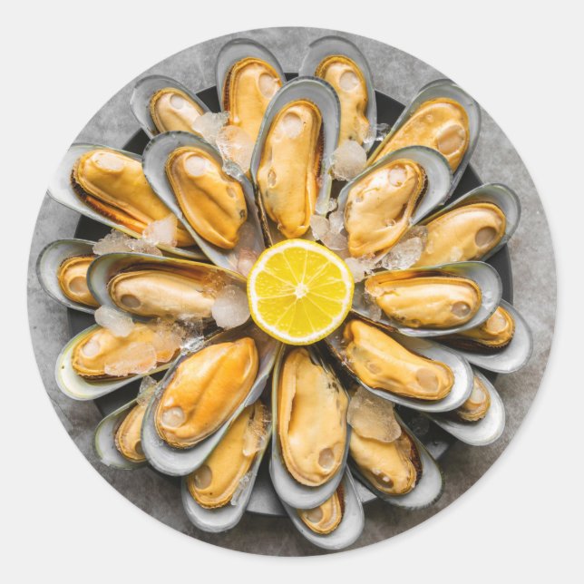 Oyster Platter Runder Aufkleber (Vorderseite)