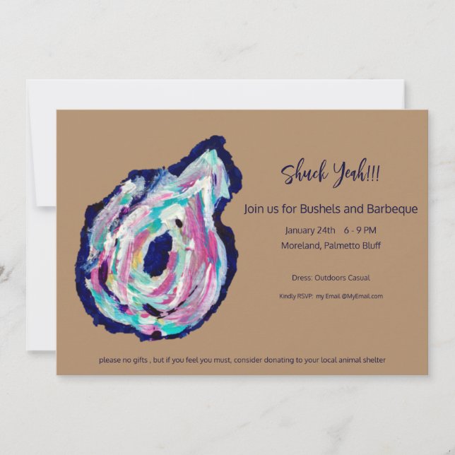 Oyster Roast Bushels & GRILLEN Invitation - Shuck  Einladung (Vorderseite)