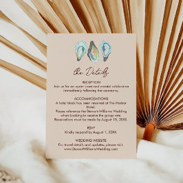 Oyster Roast Coastal Seaside Watercolor Wedding  Begleitkarte