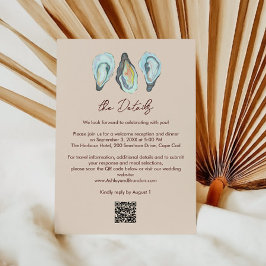 Oyster Roast Coastal Seaside Watercolor Wedding  Begleitkarte