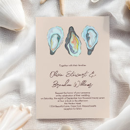 Oyster Roast Coastal Seaside Watercolor Wedding  Einladung