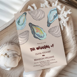 Oyster Roast Coastal Seaside Watercolor Wedding  Einladung