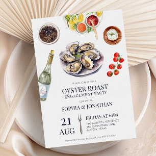 Oyster Roast Elegante Coastal Engagement Party Einladung