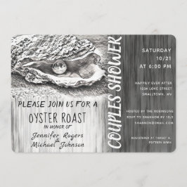 Oyster Roast Paare Dusche schwarz und weiß Einladung
