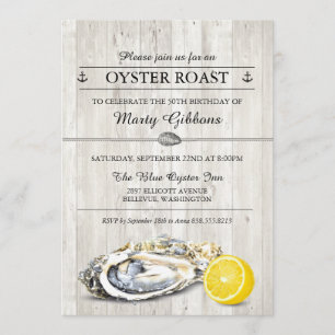 Oyster Roast Seafood Nautical Birthday Einladung