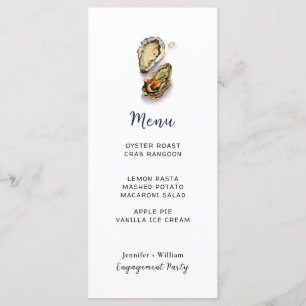 Oyster Seafood Party Menu Card Menükarte