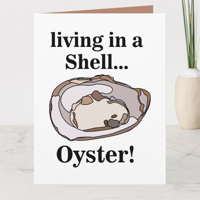 Oyster Shellfish Funny Karte (Vorderseite)