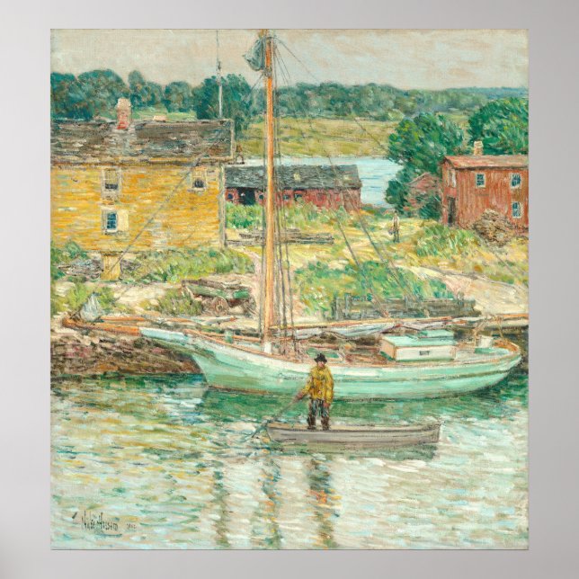 Oyster Sloop - Childe Hassam Fine Art Poster (Vorne)