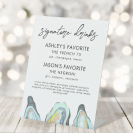 Oyster Wedding Signature Drinks Sign, Cocktail Sockelschild