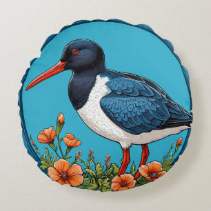 Oystercatcher Bird Rundes Kissen