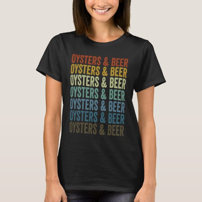 Oysters & Beer Oyster Oyster Shucking Seafood  Bee T-Shirt (Vorderseite)