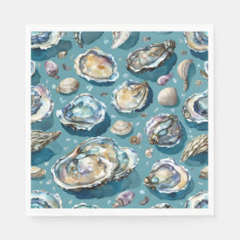 Oysters Clams Seashells Pattern Serviette
