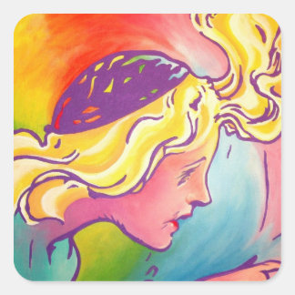 Oz-Aufkleber - Polychrome Quadratischer Aufkleber