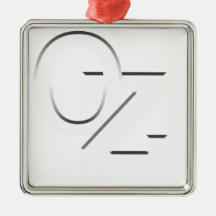 OZ - Australien weiß auf schwarz Silbernes Ornament