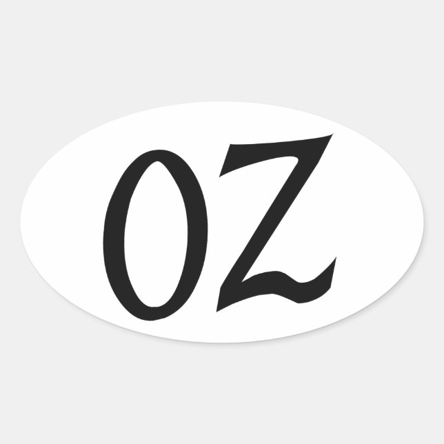 Oz Schwarzer Aufkleber (Vorderseite)