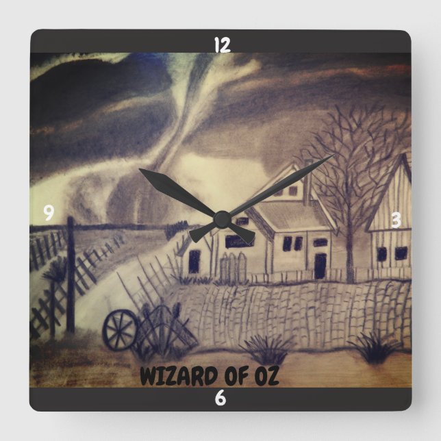 OZ TWISTER QUADRATISCHE WANDUHR (Vorderseite)