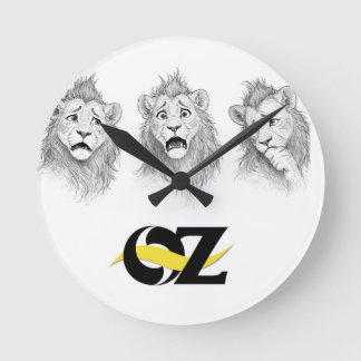 Oz-Wanduhr mit dem feigen Löwen Runde Wanduhr