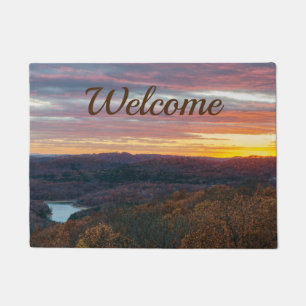 Ozark Berge Herbst Sonnenuntergang Willkommen Türm Fußmatte