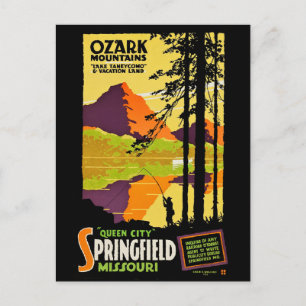Ozark-Berge und Springfield, Missouri Postkarte