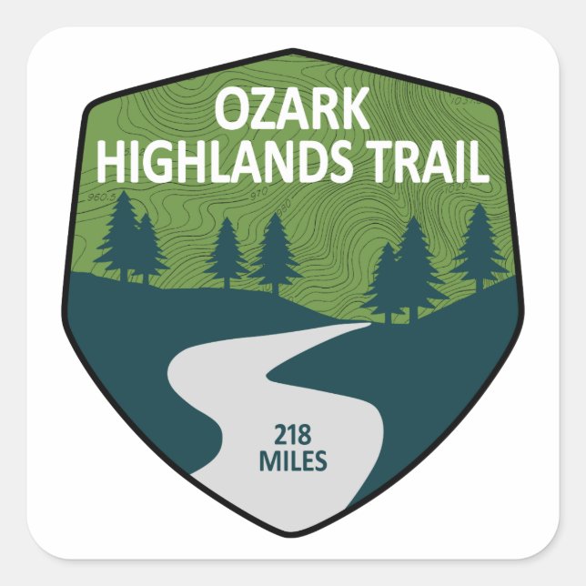 Ozark Highlands Trail Quadratischer Aufkleber (Vorderseite)