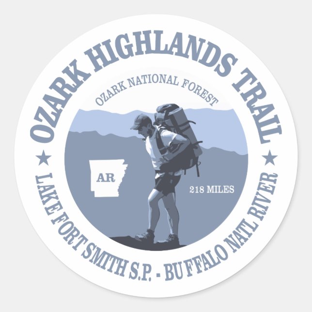Ozark Highlands Trail Runder Aufkleber (Vorderseite)
