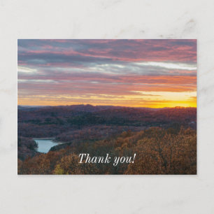 Ozark Mountains Autumn Sunset Danke Postcard Postkarte