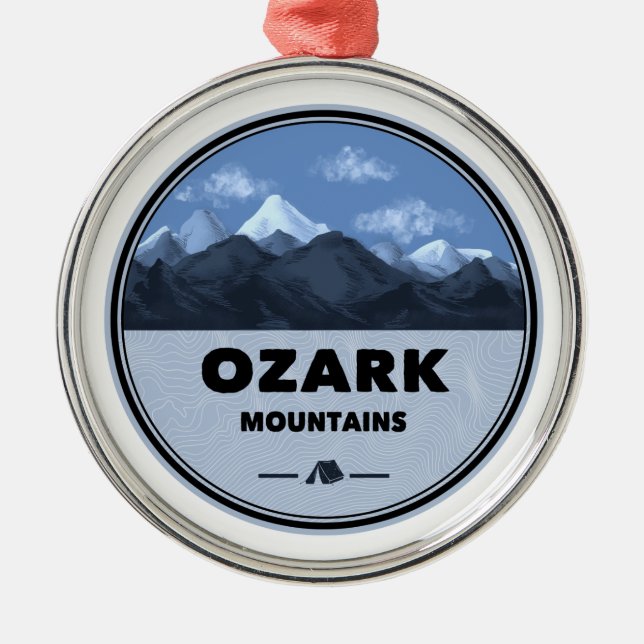 Ozark Mountains Camping Ornament Aus Metall (Vorne)
