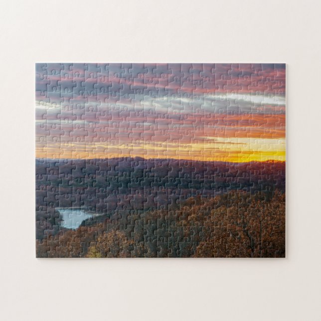 Ozark Mountains Herbst Sonnenuntergang Jigsaw Puzz Puzzle (Horizontal)