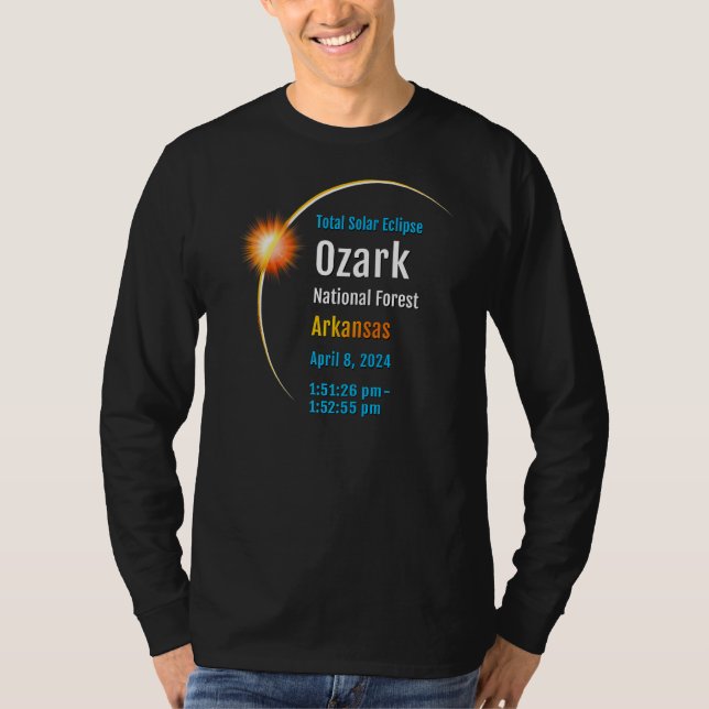 Ozark National Forest Ar Total Solar Eclipse 2024 T-Shirt (Vorderseite)