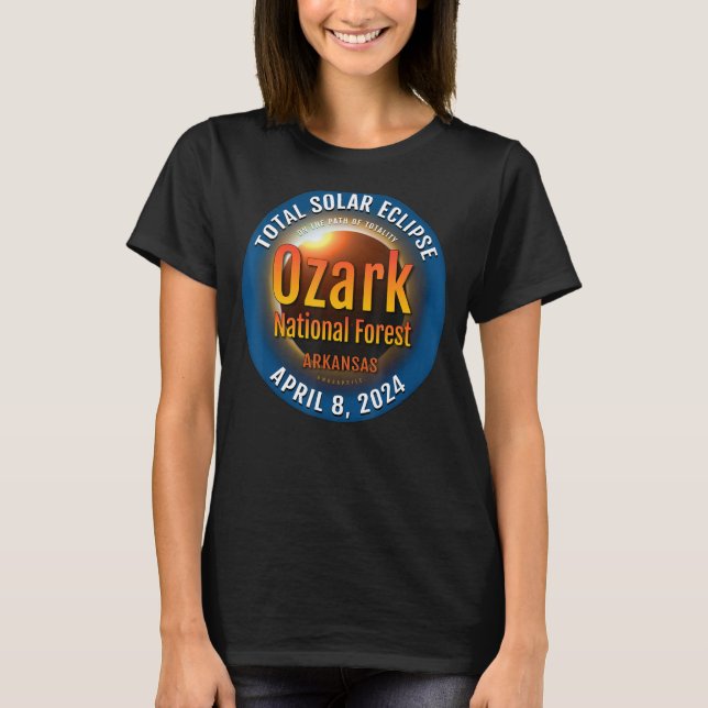 Ozark National Forest Arkansas Total Solar Eclipse T-Shirt (Vorderseite)