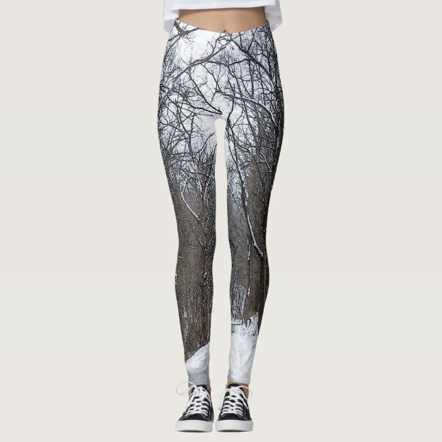 Ozark Snow Covered Road Painterly Leggings (Vorderseite)