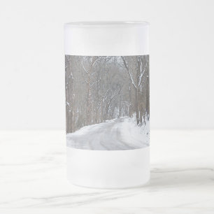 Ozark Snow Covered Road Painterly Mattiert Glass B Mattglas Bierglas