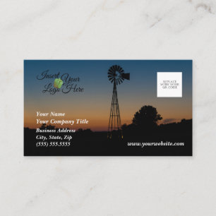 Ozark Windmill Sunset Business Card Visitenkarte