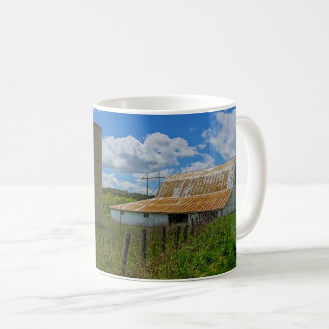 Ozarks alte Barn und Silo-Kaffee-Tasse Kaffeetasse (VorderseiteRechts)