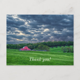 Ozarks Cloudy Farm Sunset Danke Postkarte
