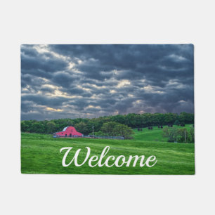 Ozarks Cloudy Farm Sunset Welcome Doormat Fußmatte