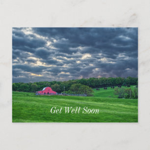 Ozarks Cloudy Farm Sunset wird bald gut Postkarte