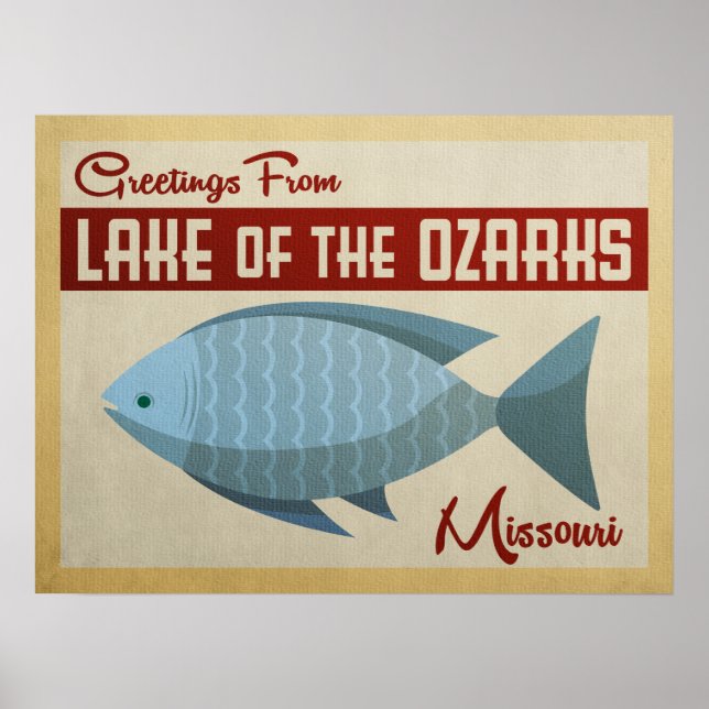 Ozarks-See Fisch Vintage Poster (Vorne)